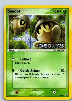 Pokemon Card - Seedot Deoxys 71/107 Reverse Holo Stamped - Image 1