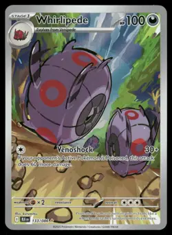 Pokemon Cards Whirlipede 133/086 Black Bolt Illustration Rare NM - Image 1