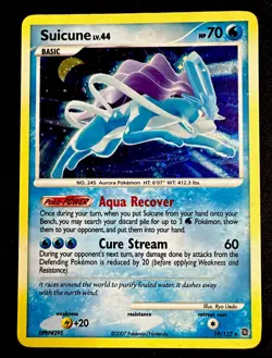 Suicune Lv. 44 19/132 LP Secret Wonders Holo 2007 Pokemon Trading Card TCG - Image 1