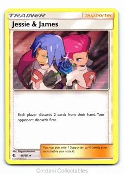 Jessie & James 58/68 - Hidden Fates - Holo Rare Pokemon Card - Near Mint - Image 1