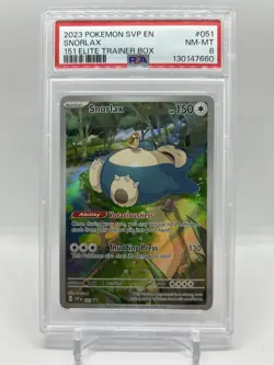 Snorlax 051 Sv: Scarlet & Violet Promo Cards Holo Illustration Rare PSA 8 - Image 1