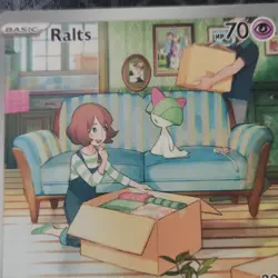 Pokemon Ralts Illustration Rare Full Art Holo 271/198 SV01 70 HP Psyshot Card - Image 2