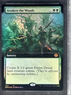 MTG ** AWAKEN THE WOODS ** The Brothers' War (Extended Art, Foil)💎TAG 8.5💎 - Image 2