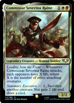 Commissar Severina Raine (Surge Foil) Foil 112 R Universes Beyond: Warhammer 40, - Image 1