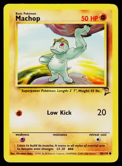 Machop 78/130 Common Base Set 2 Pokemon LP - Image 1