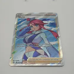 Pokemon Skyla 072/072 Shining Fates Trainer Supporter Full Art Holo Ultra Rare - Image 2