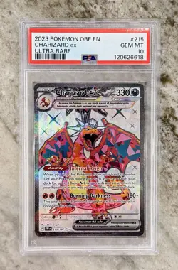 2023 Pokemon OBF EN-Obsidian Flames #215 Charizard EX Ultra Rare - Image 1