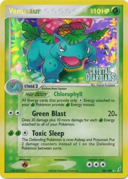 Damaged Venusaur - 28/100 - Rare - Reverse Holo Pokemon Crystal Guardians - Image 1