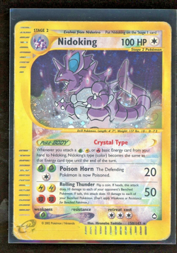 SWIRL 2003 Aquapolis Nidoking Holo Foil Rare Crystal 150/147 Secret Rare Pokemon - Image 1