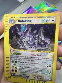 SWIRL 2003 Aquapolis Nidoking Holo Foil Rare Crystal 150/147 Secret Rare Pokemon - Image 3