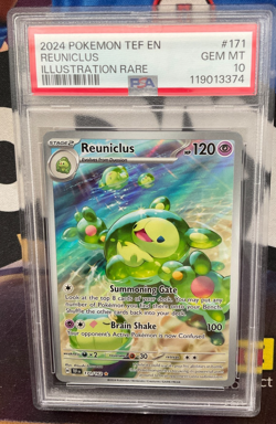 2024 Pokemon TEF EN 171/162 Reuniclus Illustration Rare PSA 10 GEM MT - Image 1