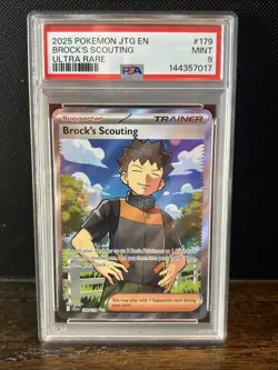 Brock's Scouting Journey Together Ultra Rare Pokemon Trainer 179/159 PSA 9 - Image 1