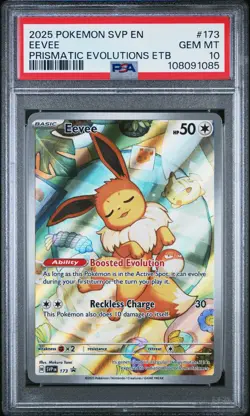 2025 POKEMON SVP EN-SV BLACK STAR PROMO #173 EEVEE PSA 10 - Image 1
