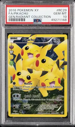 2016 POKEMON XY GENERATIONS RADIANT COLL #RC29 FULL ART/PIKACHU PSA 10 - Image 1
