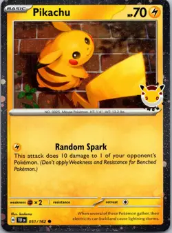 Pikachu (Cosmos Holo) Pokemon Day 2024 Stamp 051/162 NM - Image 1
