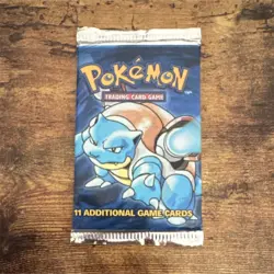 Pokemon Base Set Booster Pack Blastoise Art Sealed 11 Cards Wizards of the Coast - Image 1