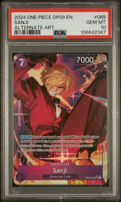 PSA 10 SANJI (OP09-065)(ALT ART) EMPERORS IN THE NEW WORLD One Piece Card Game - Image 1