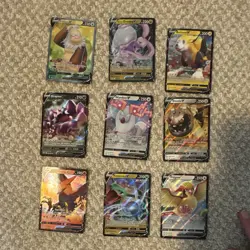 Pokemon TCG Sword & Shield V Card Lot 9 Holo Cards Slaking Goodra Boltund - Image 1