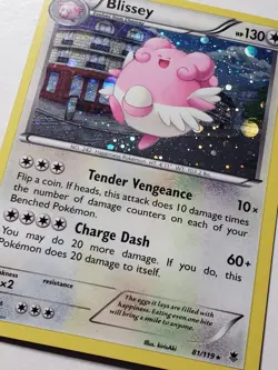 COSMOS HOLO Blissey 81/119 LP/VLP EXCLUSIVE VARIANT Phantom Forces Pokemon Card - Image 2