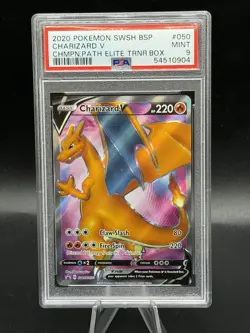 2020 POKEMON SWSH BLACK STAR PROMO #050 CHARIZARD V PSA 9 - Image 1