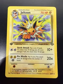 Pokemon Jolteon Jungle 1st Edition Regular Rare 70 HP Stage 1 20/64 English Card - Image 1