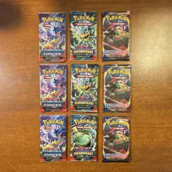 Pokemon LOT 9 Booster Packs Temporal Forces, Twilight Masquerade, Sword & Shield - Image 1