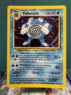 Pokemon TCG Poliwrath Holo Rare Base Set (1999) 13/102 WOTC Condition MP - Image 1