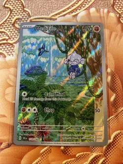 Pokemon - Stellar Crown Illustration Rare SV07 Meditite 153/142 NM 391 - Image 1