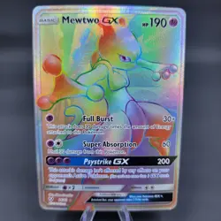 Pokemon TCG Mewtwo GX Secret 76/73 Shining Legends Rainbow Holo - Image 1