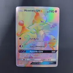 Pokemon TCG Mewtwo GX Secret 76/73 Shining Legends Rainbow Holo - Image 3