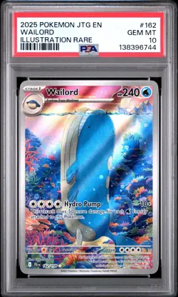 2025 Pokemon Journey Together Wailord Illustration Rare #162 PSA 10 GEM MINT - Image 1