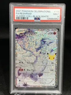 PSA 9 RESHIRAM 113/114 FULL ART CELEBRATIONS CLASSIC COLLECTION POKEMON - Image 1