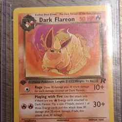 Pokemon Dark Flareon Team Rocket 1st Edition 35/82 Rare Regular 50 HP English - Image 1