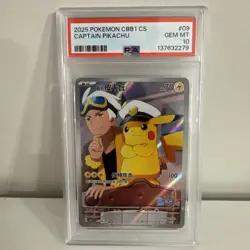 2025 Pokemon Simplified Chinese Gem Pack Vol 1 Captain Pikachu PSA 10 #09 - Image 1