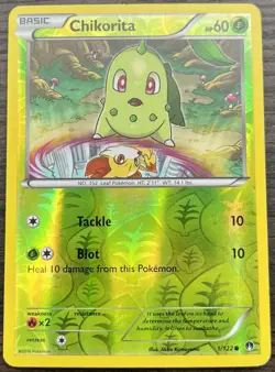 Chikorita 1/122 Pokemon TCG XY Breakpoint Reverse Holo Moderate Play MP - Image 1