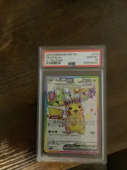 Pokemon Pikachu EX Surging Sparks #219/191 SV08 Gem Mint PSA 10 - Image 1