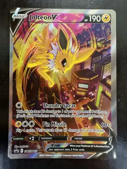 Pokemon Alt Art Jolteon v SWSH183 Sword & Shield Holo Black Star Promo (NM) - Image 1