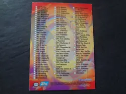 1999 Topps Pokemon Series 2 Silver Foil Checklist NNO TV Animation Blue Logo - Image 2