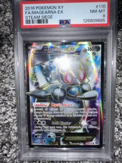 PSA 8 2016 POKEMON XY STEAM SIEGE 110 FULL ART MAGEARNA EX - Image 1