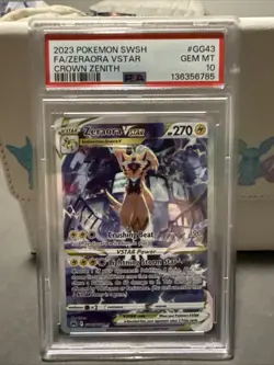 Zeraora VSTAR GG43/GG70 2023 Pokemon Crown Zenith PSA 10 Gem Mint Full Art - Image 1