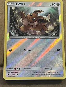 2019 POKEMON - HIDDEN FATES - EEVEE REVERSE HOLO 49/68 - Image 1