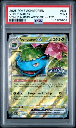 Pokemon TCG Stamped Venusaur ex Promo Stellar Crown PSA 9 Mint - Image 1