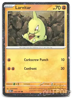 Larvitar 105/197 Cosmos Holo Obsidian Flames Pokemon NM - Image 1