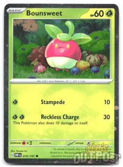 Bounsweet 016/197 Cosmos Holo Obsidian Flames Pokemon NM - Image 1