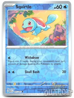 Squirtle 007/165 Common 151 Pokemon Reverse Holo NM - Image 1