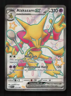 Alakazam ex 215/091 Shiny Ultra Rare Paldean Fates Pokemon Near Mint - Image 1
