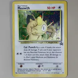 Pokemon Meowth Black Star Promo 10 GB Holo WOTC 2000 NM - Image 1