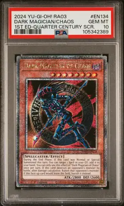 2024 YU-GI-OH! RA03-QUARTER CENTURY BONANZA #EN134 DARK MAGICIAN OF CHAOS PSA 10 - Image 1