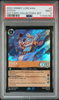 2022 Disney Lorcana - Stitch Rock Star #2 - D23 Expo Collector's Promo PSA 9 - Image 1