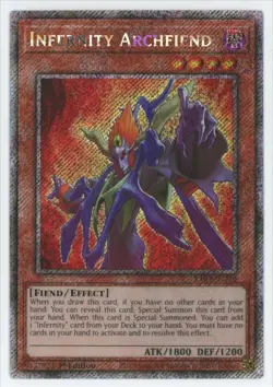 Yu-Gi-Oh! Infernity Archfiend #RA03-EN220 Platinum Secret Rare 1st Edition - Image 1